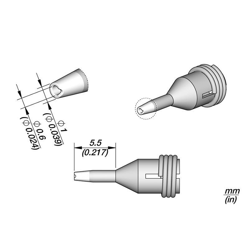 JBC Desoldering Tip for DS360-S Micro Desoldering Iron 1 X 0.6MM