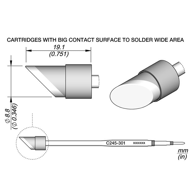 Cartridge Bevel Ø8,8..