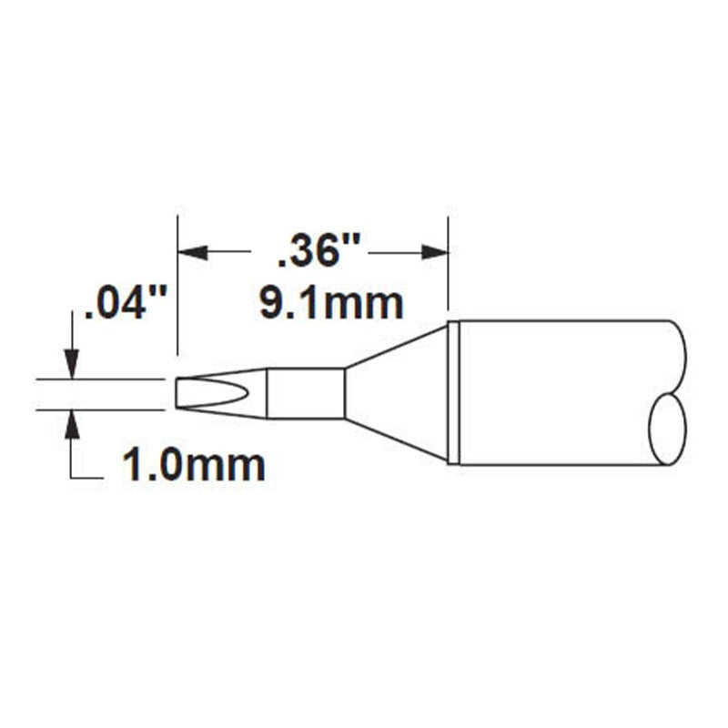 Metcal .04' (1.0mm) 30dg Chisel Solder Tip