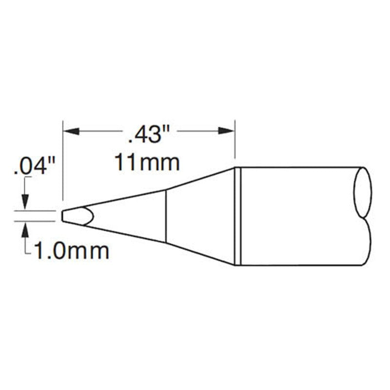 Metcal .04' (1.0mm) 30dg Chisel Solder Tip