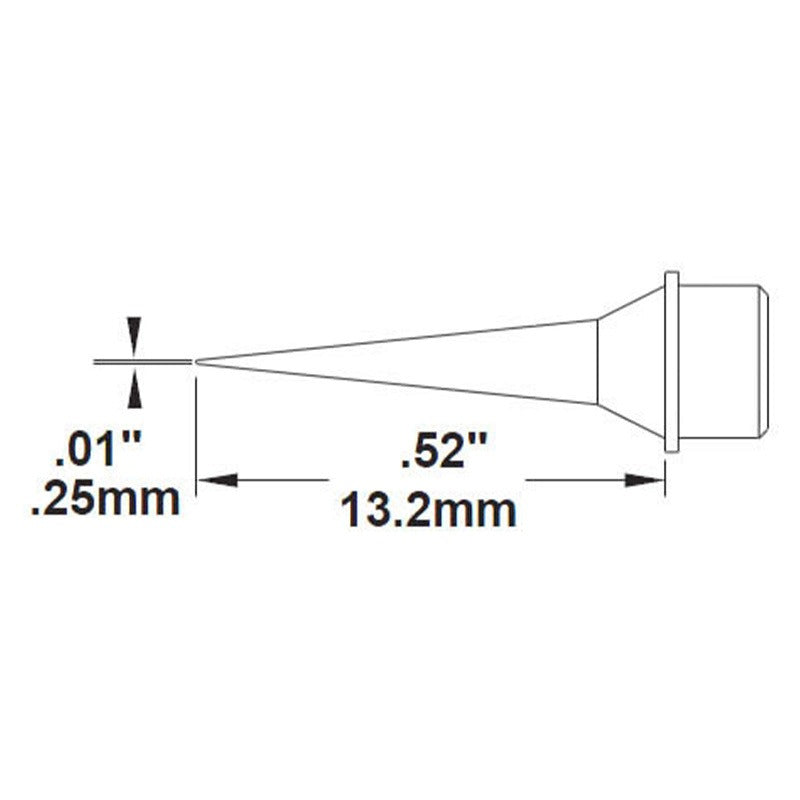 Metcal Cartridge, Conical, 0.25mm (0.01 In)