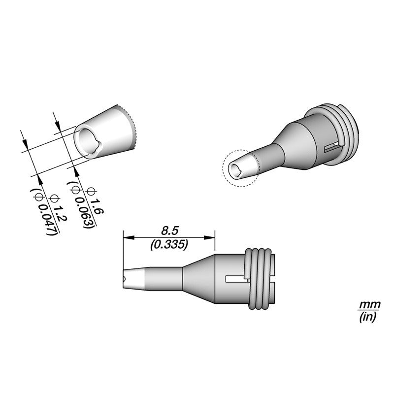 JBC Desoldering Tip for DS360-S Micro Desoldering Iron 1.6 X 1.2MM