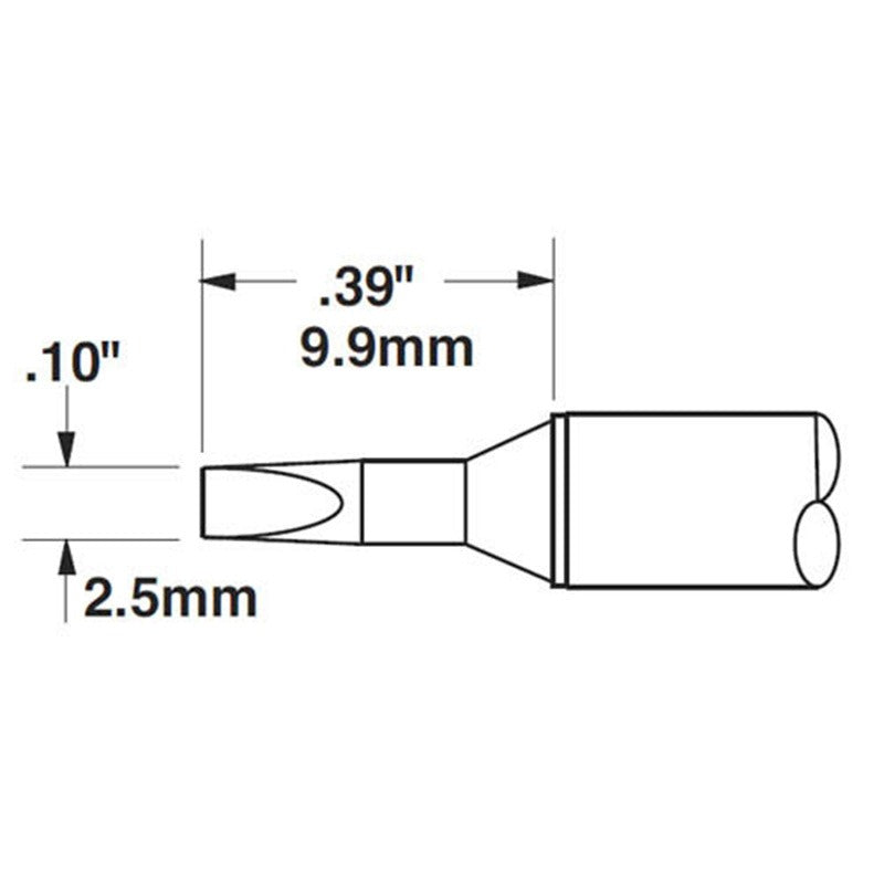 Metcal, CARTRIDGE, CHISEL, POWER, 2.5MM (0.098IN)..