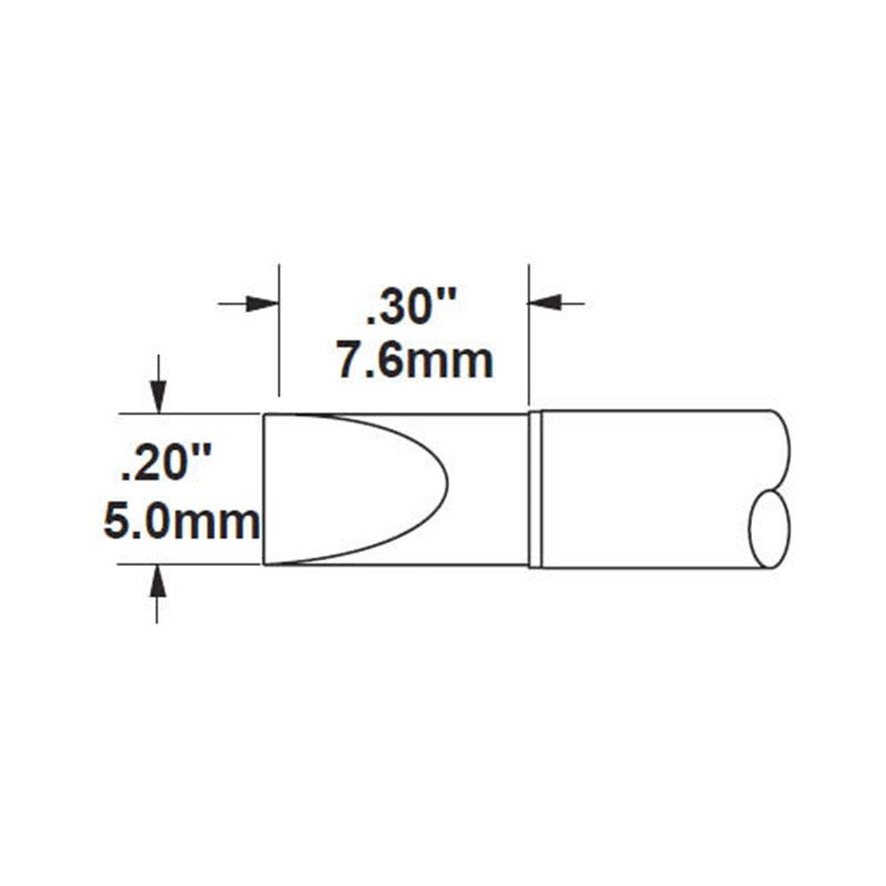 Metcal .20' (5.0mm) Extra Large Chisel Solder Tip