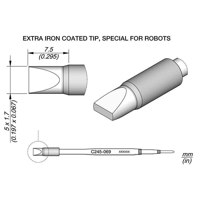 CARTRIDGE CHISEL 5X1,7 HT