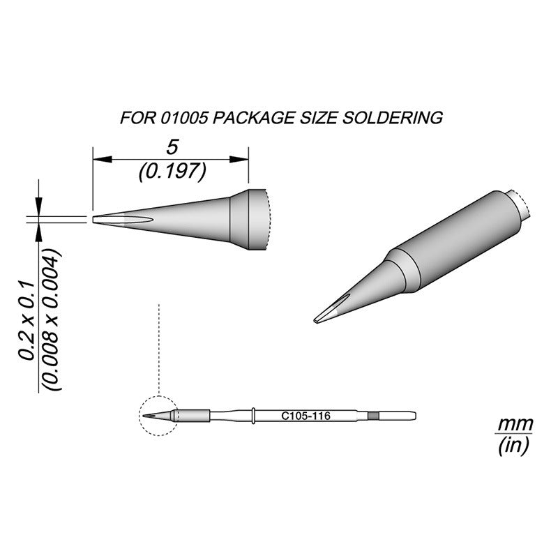 Cartridge Chisel 0,2x0,1..