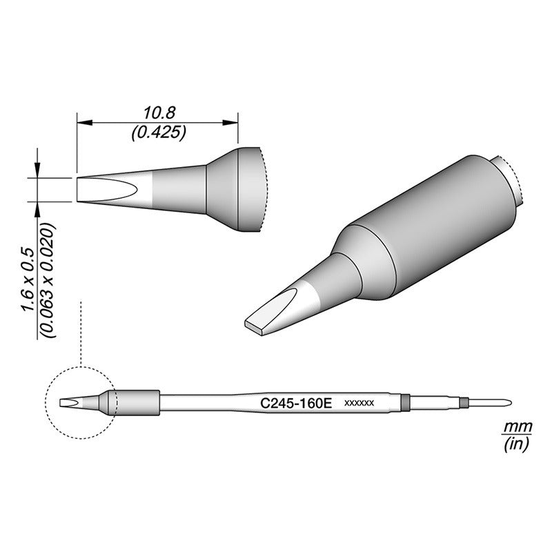 CARTRIDGE CHISEL 1.6 X 0.5 EL