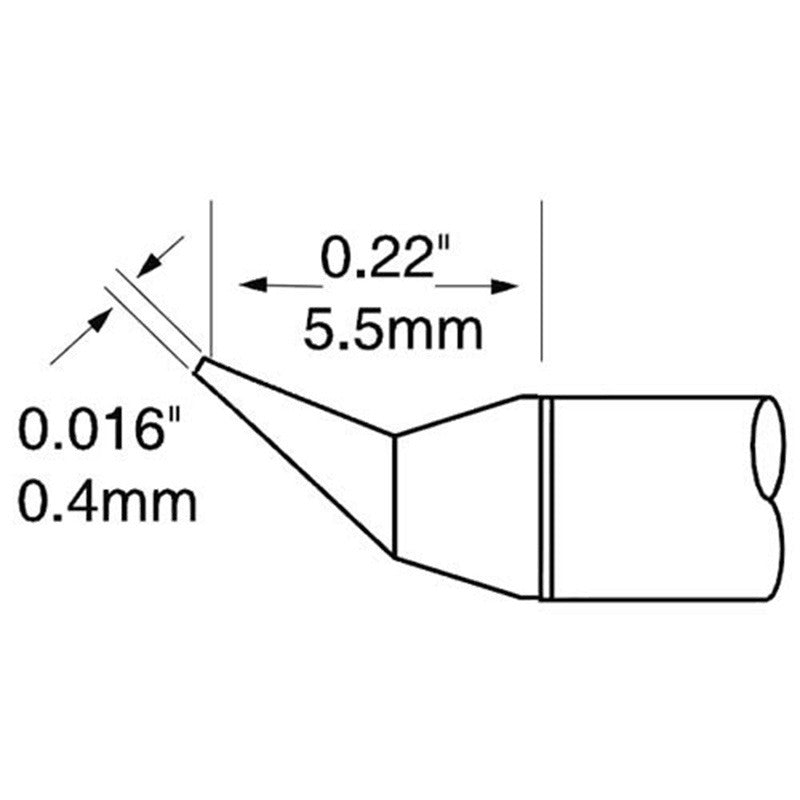 Metcal UltraFine Tip Cartridges, Conical Bent 0.4mm x 5.5