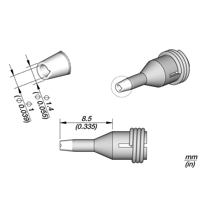 JBC Desoldering Tip for DS360-S Micro Desoldering Iron 1.4 X1MM