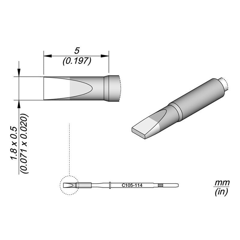 Cartridge Chisel 1,8x0,5..