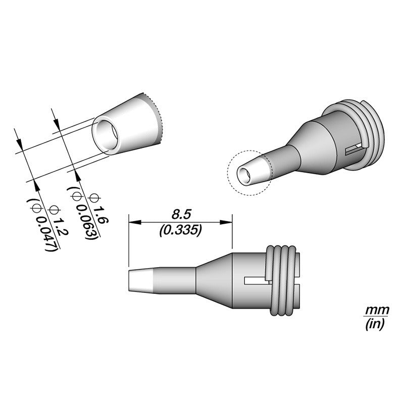 JBC Desoldering Tip for DS360-S Micro Desoldering Iron 1.6 X 1.2MM