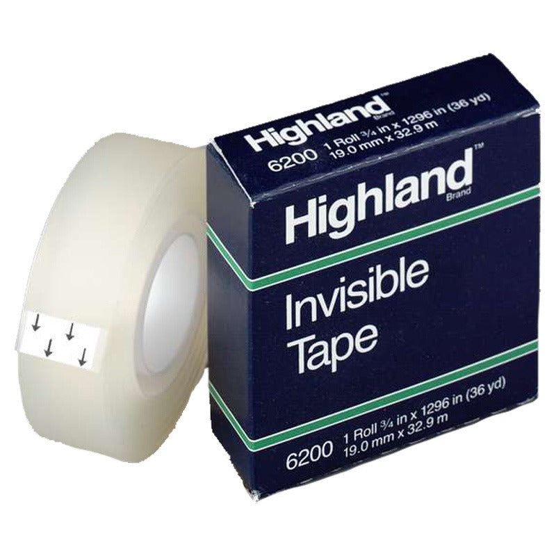 3M Highland™ 6200 Invisible Tape, 3/4' x 1296'