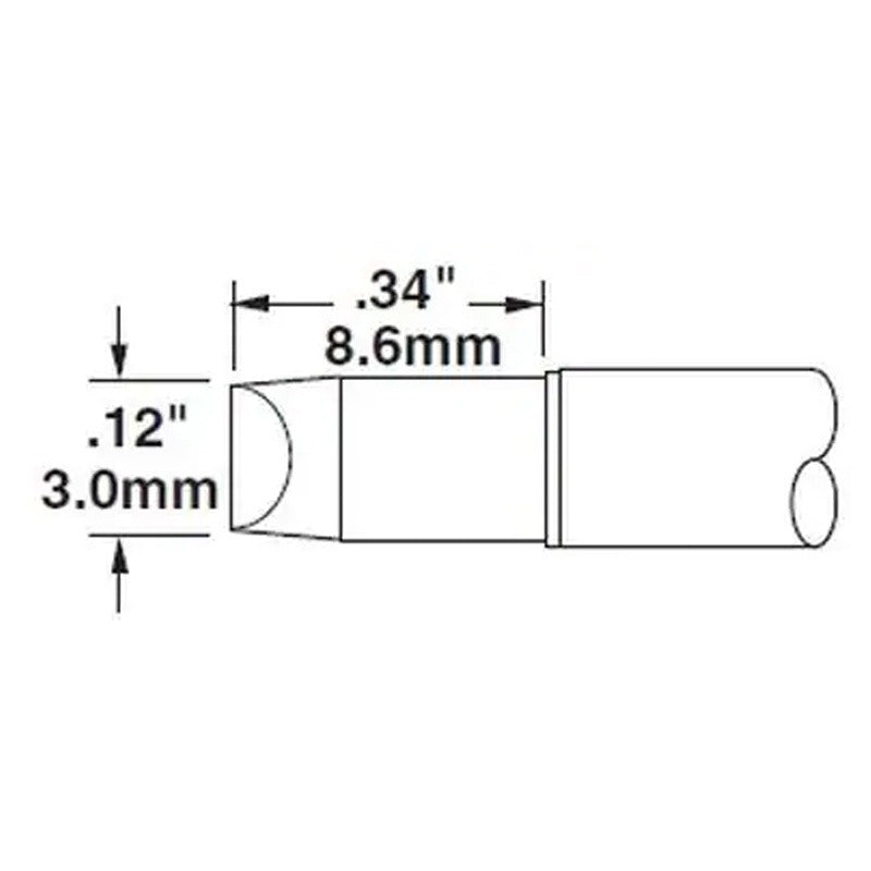 Metcal .12' (3.0mm) 90dg Chisel Solder Tip