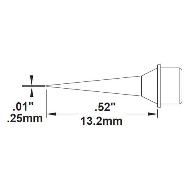 Metcal Cartridge, Conical, 0.25mm (0.01 In)