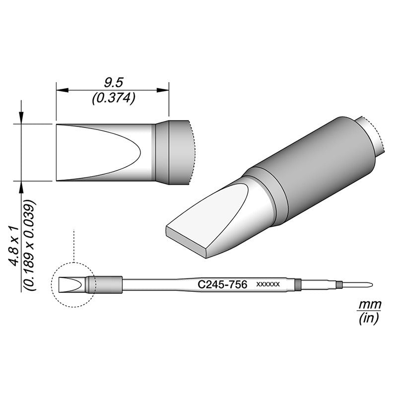 JBC Cartridge Chisel 4,8x1 HT