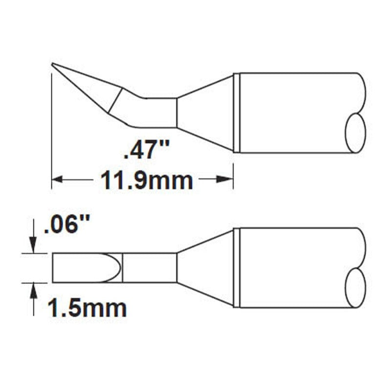 CARTRIDGE, CHISEL, BENT, 1.5MM (0.06 IN), 30DEG