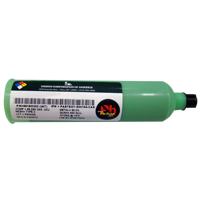 Indium Solder Paste 6.4R WS SAC305 T4, 88.5%, 500 gram Jar