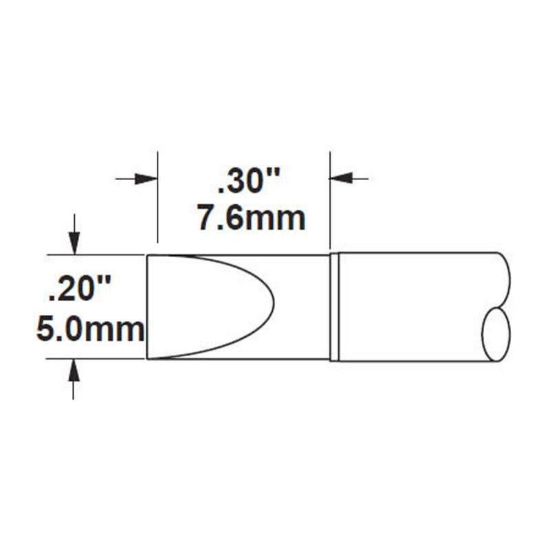 Metcal .20' (5.0mm) Extra Large Chisel Solder Tip