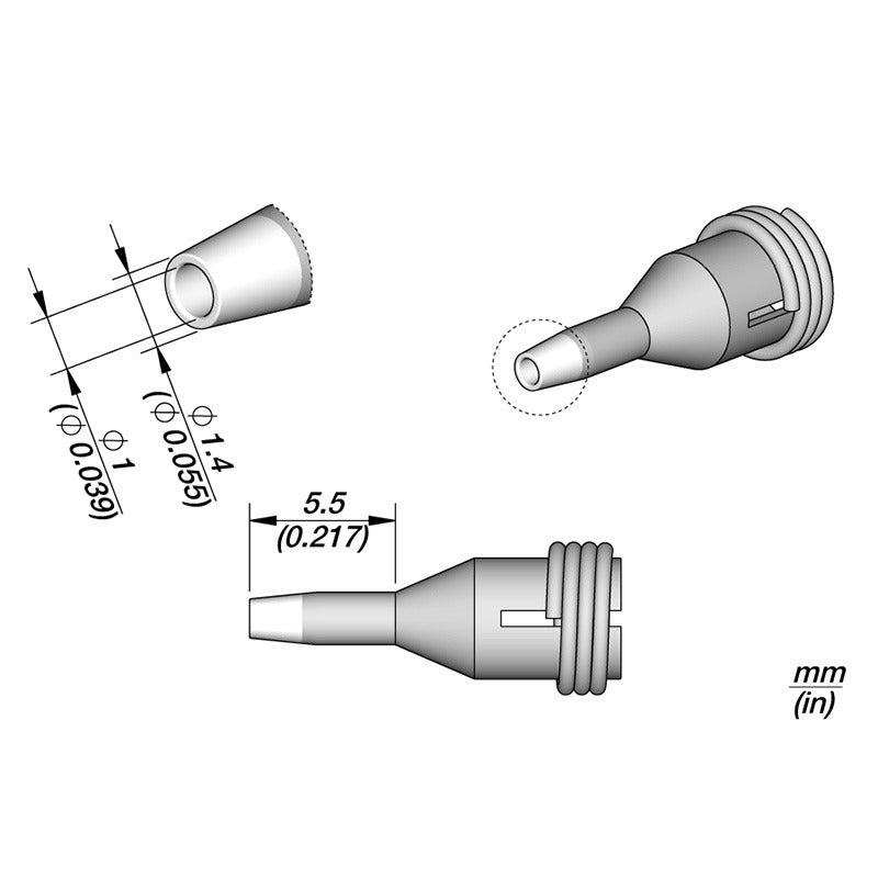 JBC Desoldering Tip for DS360-S Micro Desoldering Iron 1.4 X 1MM