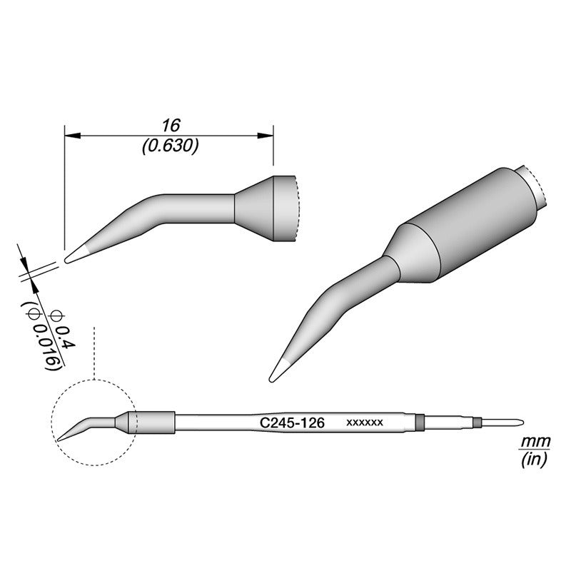 JBC Cartridge for T245-A handpeice, 0.4mm