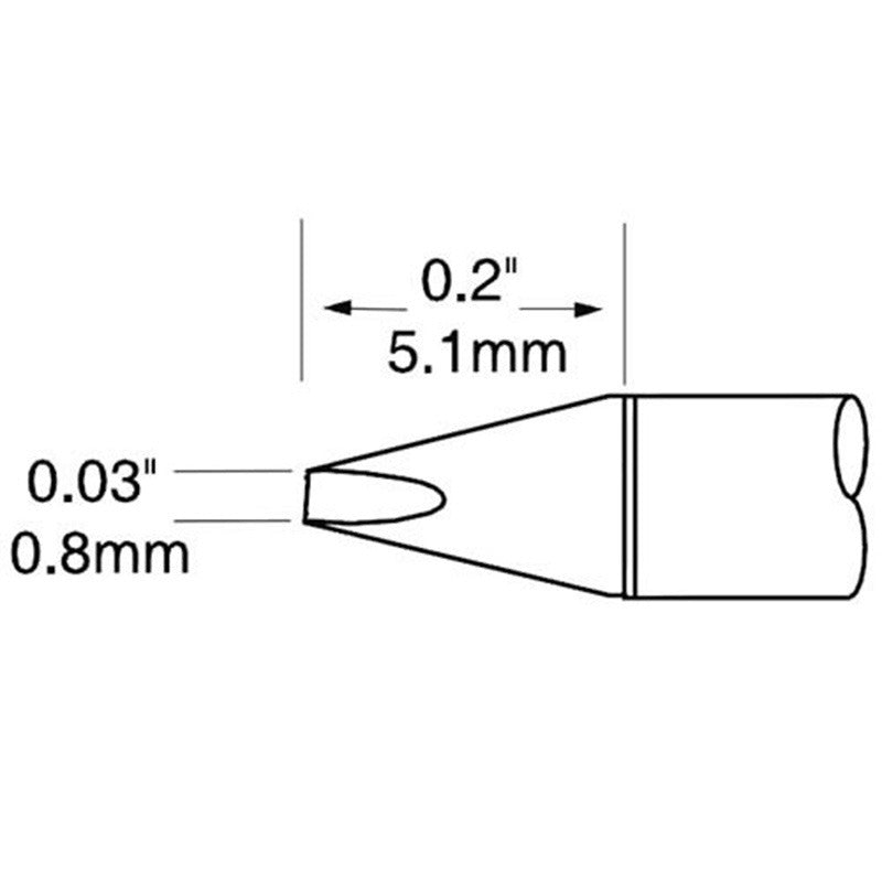 Metcal UFTC-7CH08 UltraFine Tip Cartridges, Chisel 0.8mm x 5mm