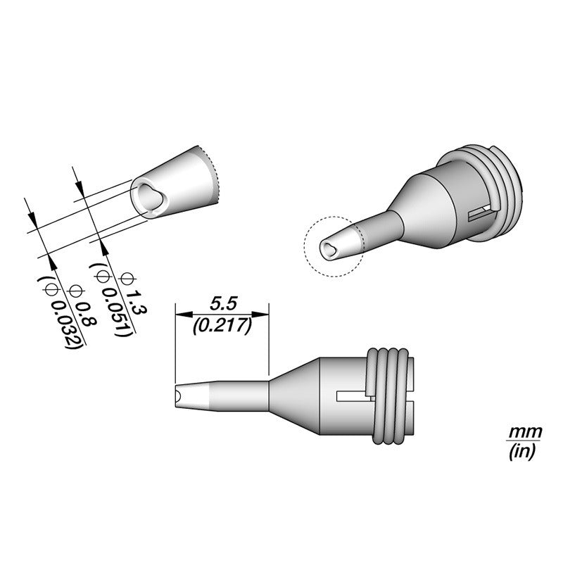 JBC Desoldering Tip for DS360-S Micro Desoldering Iron 1.2 X 0.8MM