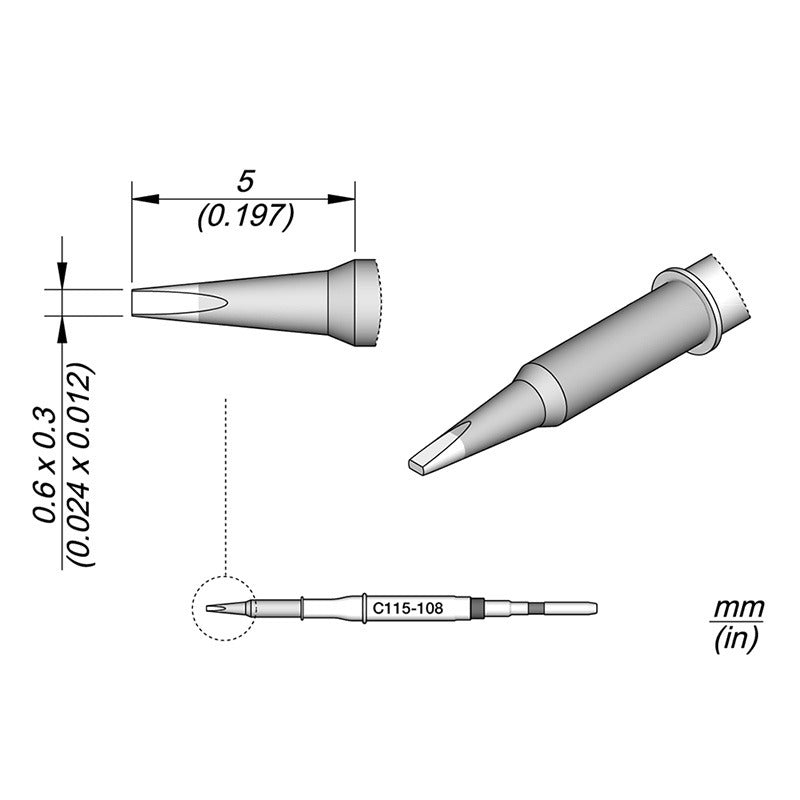 Cartridge Chisel 0,6x0,3