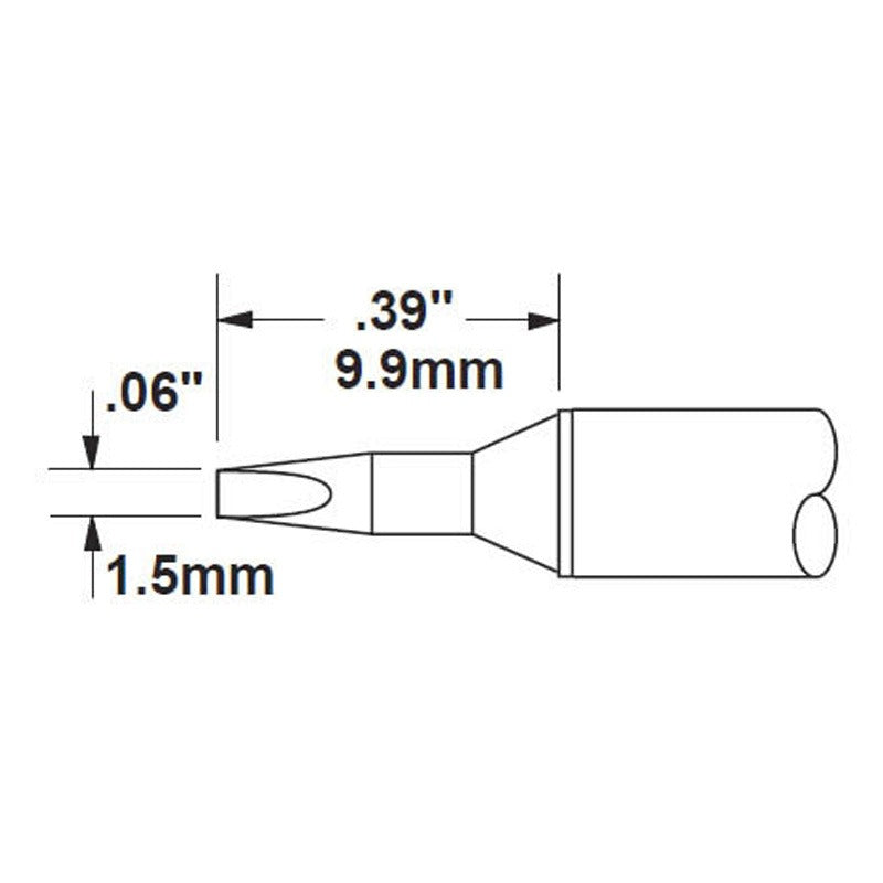 Metcal Cartridge, STTC-138P Chisel, 1.5mm (0.06 In), 30Deg