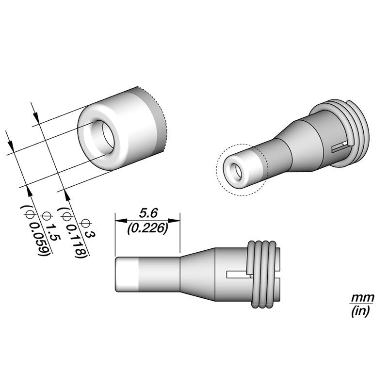 JBC Desoldering Tip for DS360-S Micro Desoldering Iron 3 X 1.5MM