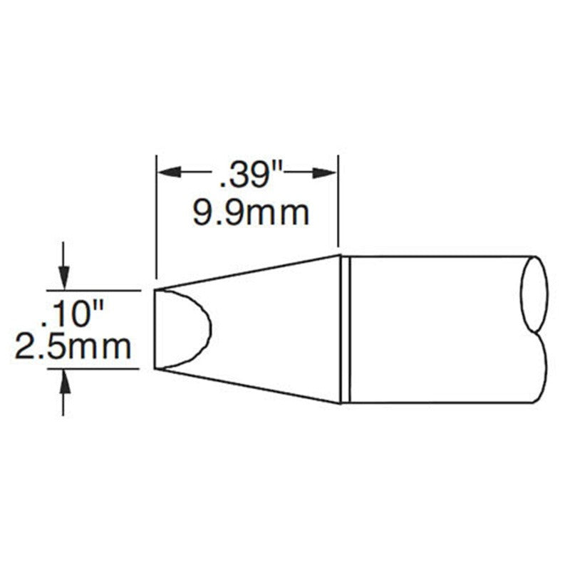 Metcal .10' (2.5mm) 30dg Chisel Solder Tip