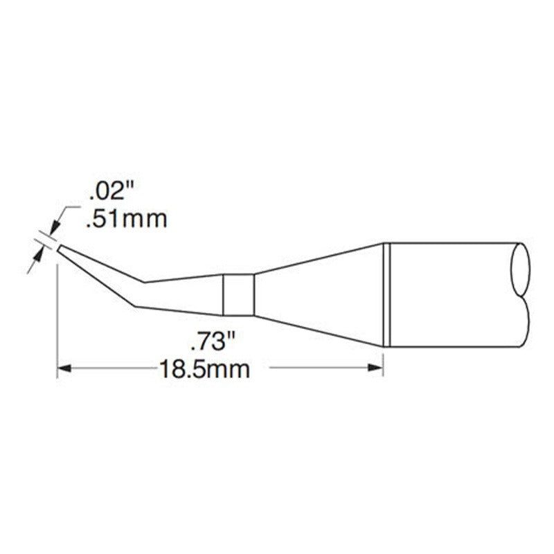 Metcal .02' (0.5mm)Sharp (Bent 30dg) Solder Tip