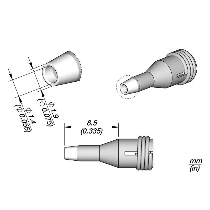 JBC Desoldering Tip for DS360-S Micro Desoldering Iron 1.9 X 1.4MM