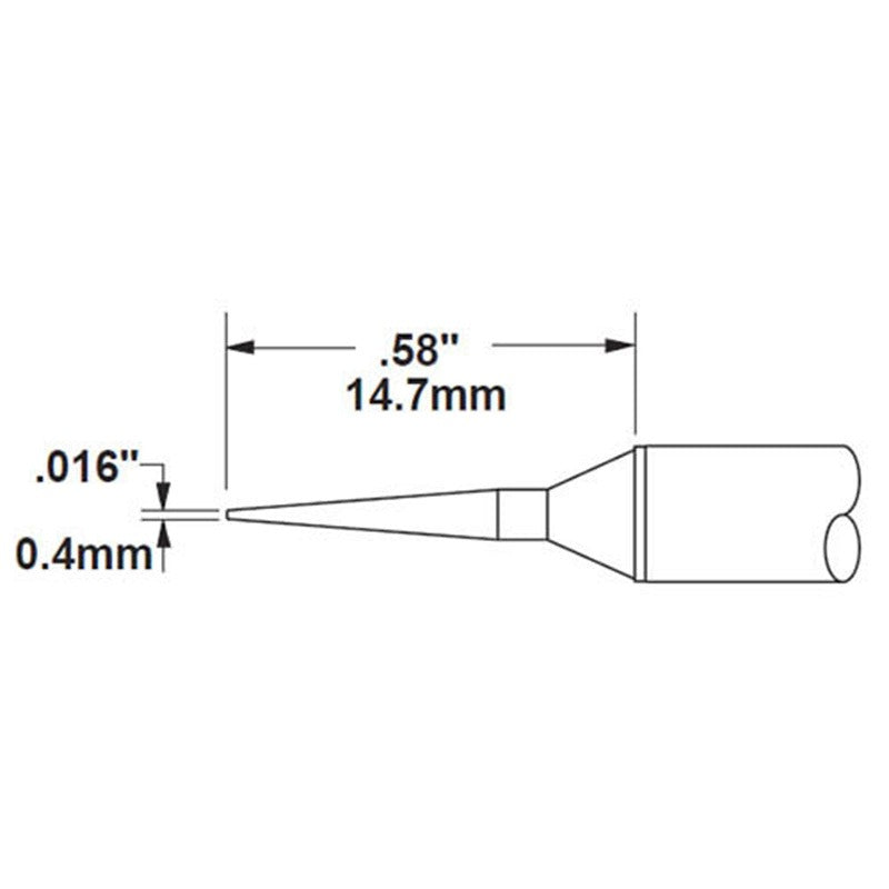 Metcal Cartridge, Conical, 0.4mm (0.016 In)