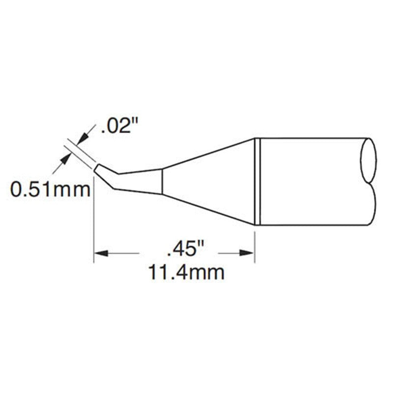 Metcal .02' (0.5mm) Sharp (Bent 30dg) Solder Tip