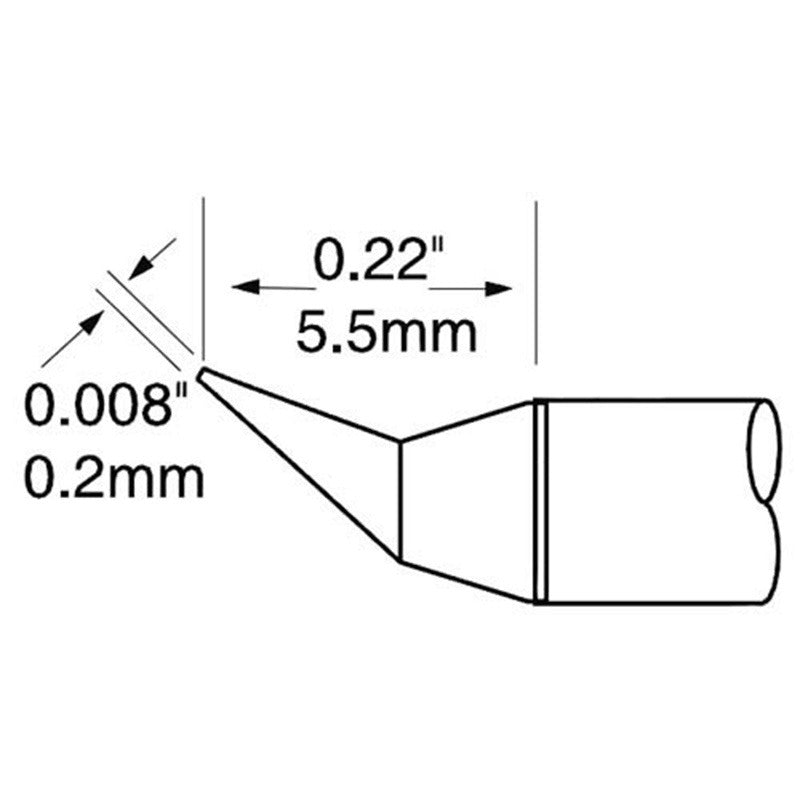 Metcal UltraFine Tip Cartridges, Conical Bent 0.2mm x 5.5