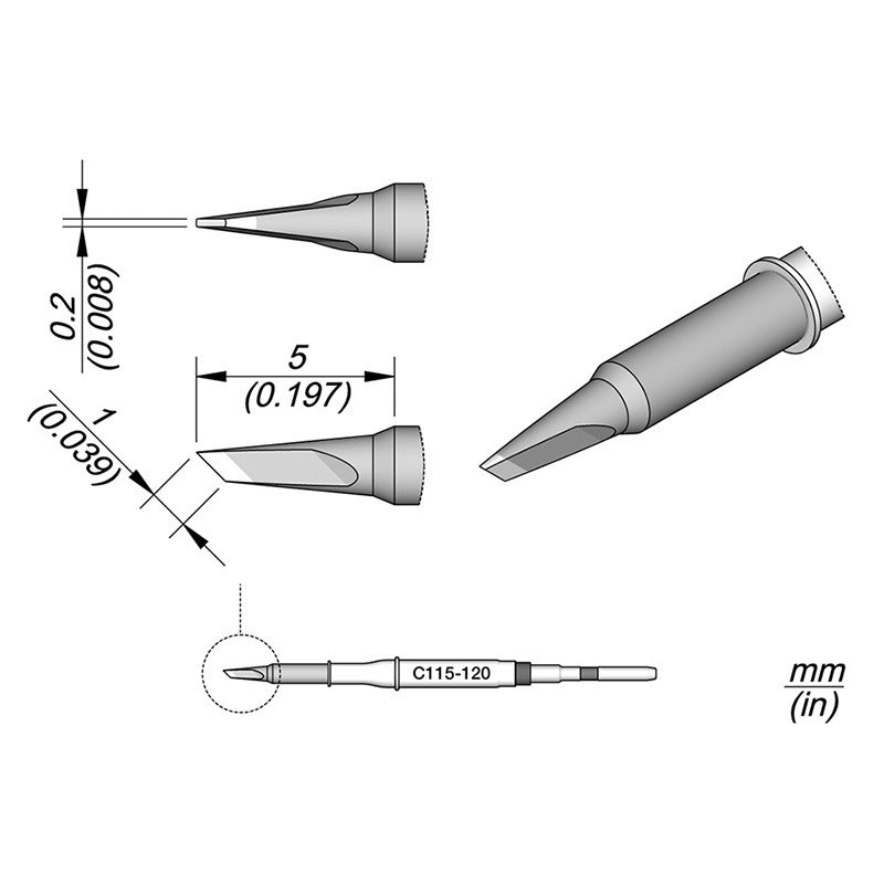 JBC C115120 Cartridge Knife 1X0.2