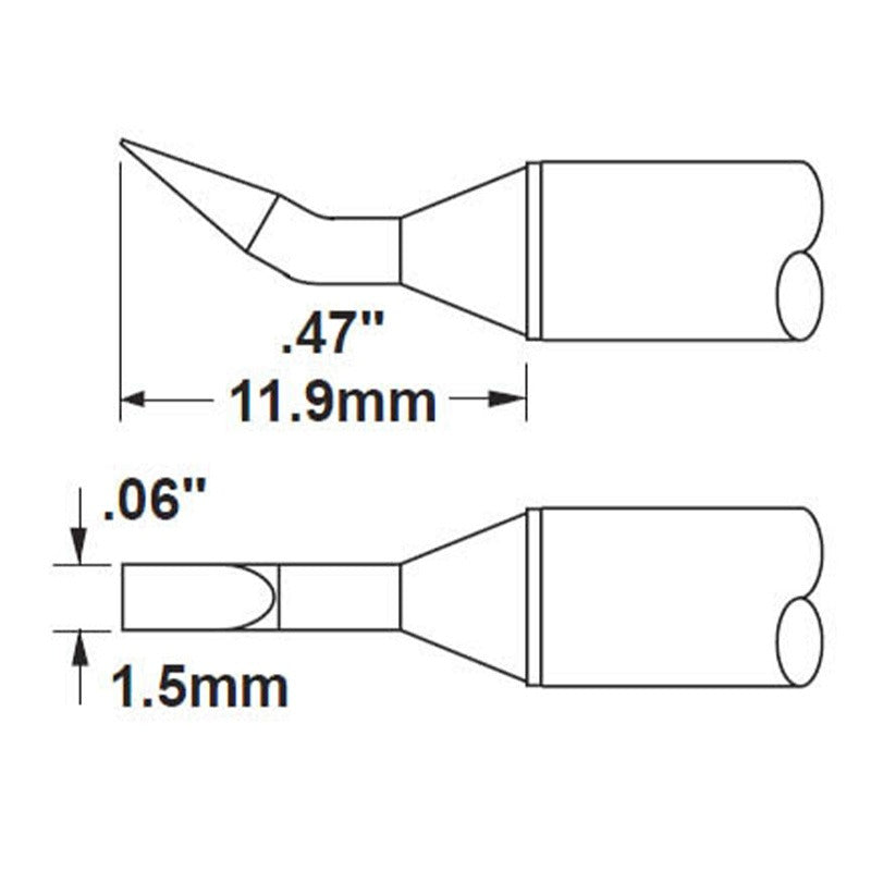 Metcal .06' (1.5mm)Chisel (Bent 30dg) Solder Tip