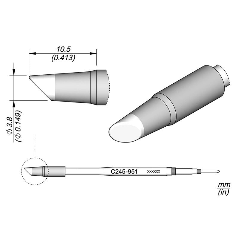 CARTRIDGE BEVEL Ø3,8 HT