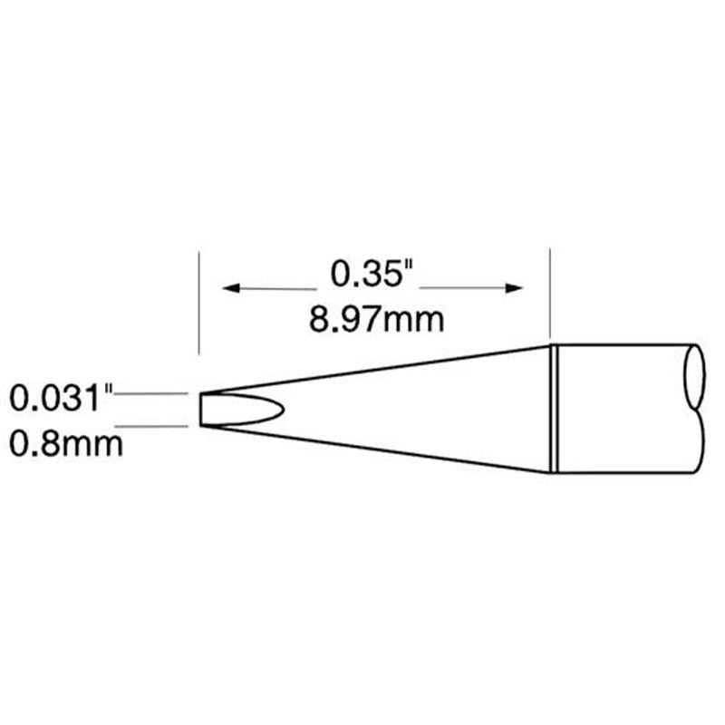 UltraFine Tip Cartridges, Chisel Long, 0.8mm x 9mm