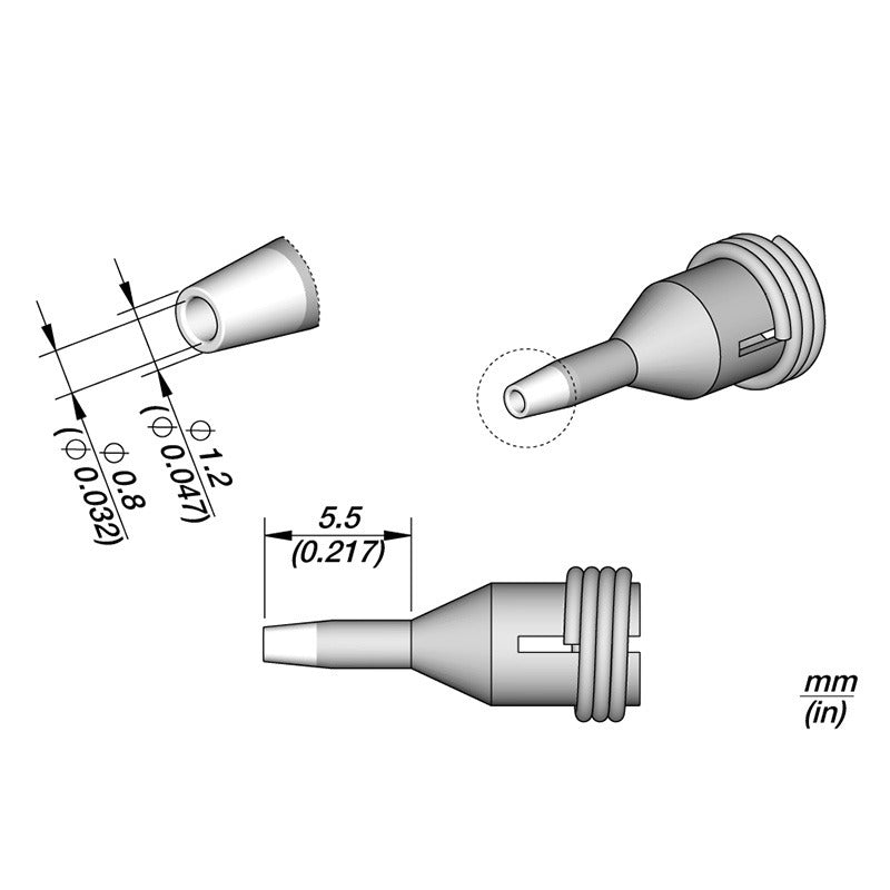 JBC Desoldering Tip for DS360-S Micro Desoldering Iron 1.2X0.8MM